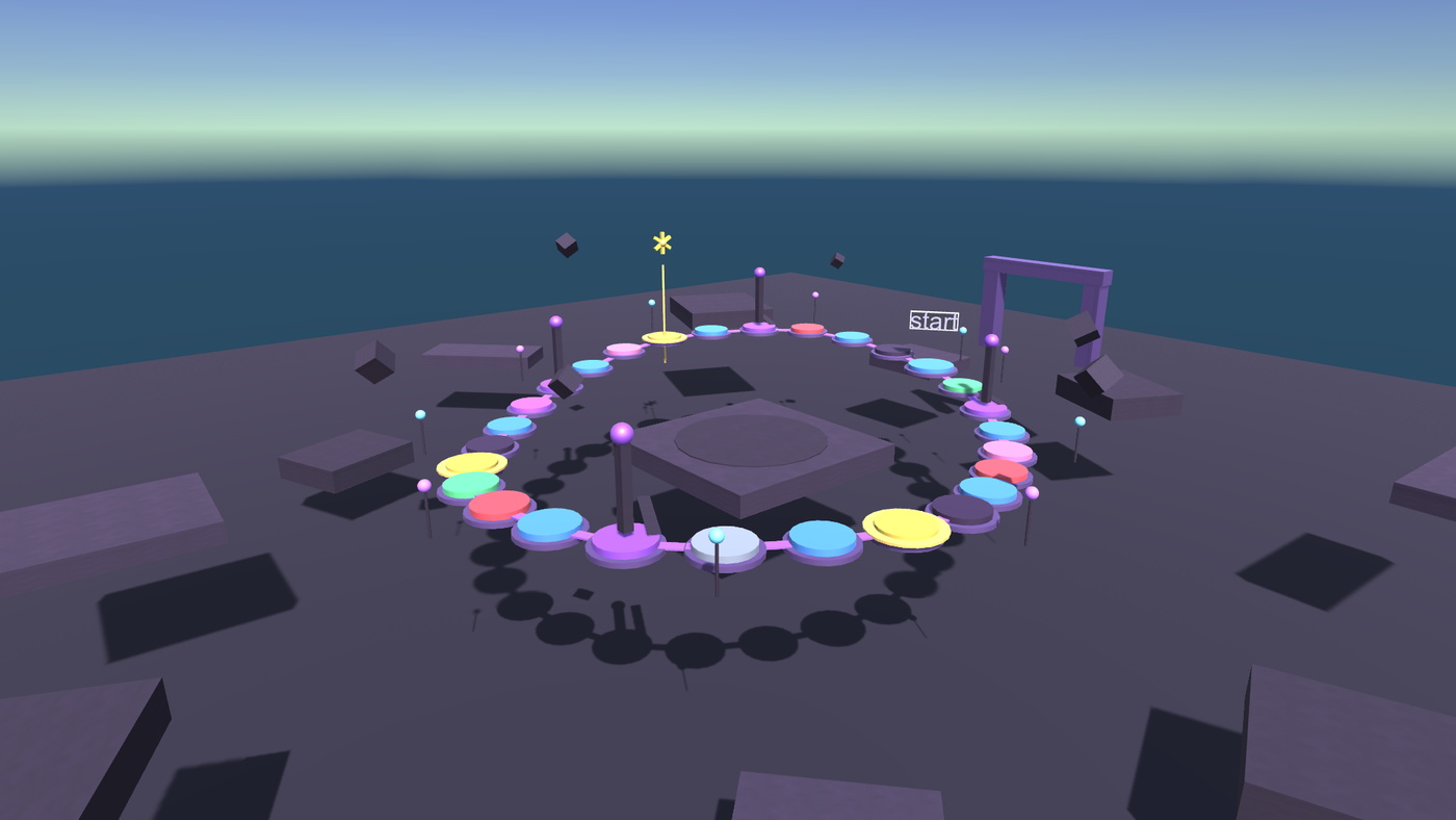 A board-game map of numbered tiles winding across a dark plateau.